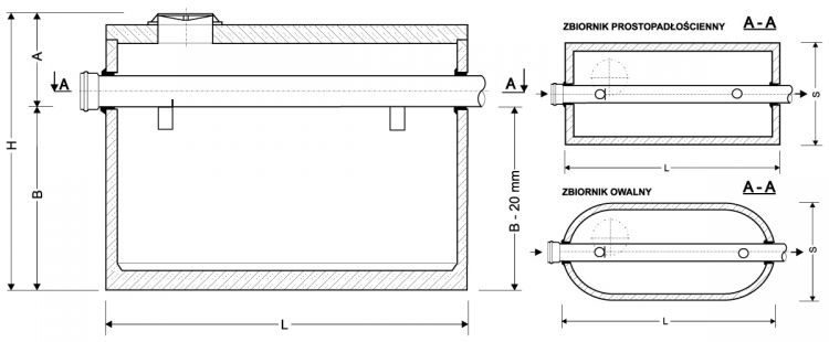Osadnik zawiesiny mineralnej z wewnętrznym kanałem odciążającym typ OZM-K 16...25