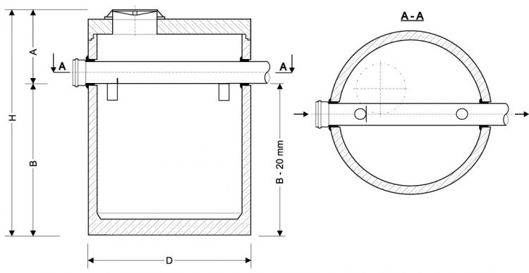 Osadnik zawiesiny mineralnej z wewnętrznym kanałem odciążającym typ OZM-K 0.7...12